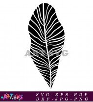 Tropical Leaf Silhouette Clip Art Black And White SVG