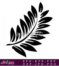 Tropical Palm Leaf Botanical Illustration Vector SVG