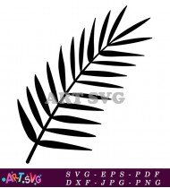 Black Tropical Palm Leaf Graphic Design SVG