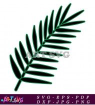 Black And Green Palm Leaf Silhouette SVG