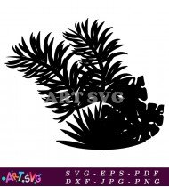 Lush Tropical Plants Silhouette Clipart Vector SVG