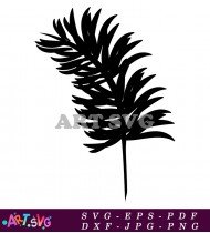 Simple Silhouette Of Black Palm Leaves SVG