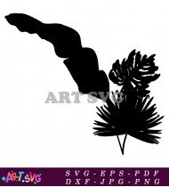 Single Tropical Leaf Black Silhouette SVG