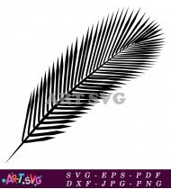 Tropical Palm Leaf Vector Illustration Art SVG