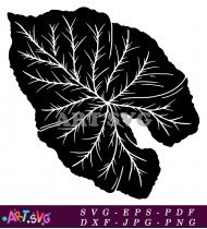 Black And White Tropical Leaf Design SVG 1