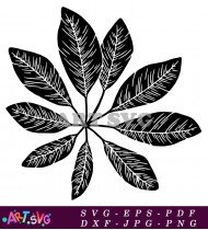 Silhouette Of Leaf Pattern Vector Graphic SVG 1