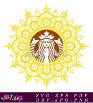 Mandala Starbucks Coffee Mug Design Template SVG