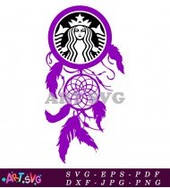 Dreamcatcher Design Featuring Purple Starbucks Logo SVG