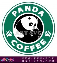 Panda Coffee Logo For Coffee Lover Designs SVG