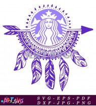 Purple Dreamcatcher Starbucks Coffee Mug SVG