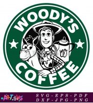 Woody's Coffee Starbucks Cup Design SVG