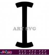 Black And White Alphabet Letter I SVG