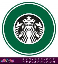 Starbucks Logo Illustration In Simple Green Design SVG