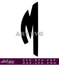 Black Letter M Cutout Image SVG