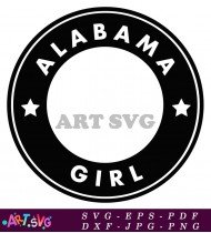 Alabama Girl Badge Symbol Round Design SVG 1