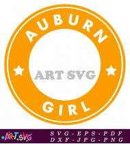 Orange Auburn Girl Circle Design Cricut SVG