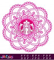 Pink Mandala Starbucks Coffee Design Svg SVG