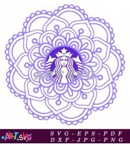 Lavender Mandala Starbucks Coffee Design Svg SVG