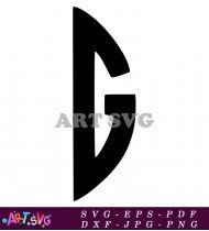 Black and White Letter G Printable Template SVG