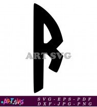 Bold Black Letter R for Monogram Design SVG