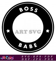 Boss Babe Circle Sticker Printable Design SVG 1