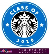 Class of 2020 Blue Circle with Black Text SVG