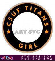 CSUF Titans Girl Black Circle Design SVG 2