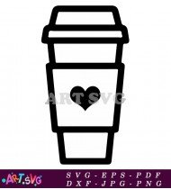 Black Coffee Cup Outline Illustration Design SVG