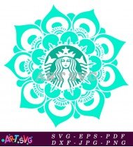 Turquoise Mandala Starbucks Logo SVG Cut File