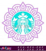 Purple Mandala Starbucks Logo SVG Cut File 2