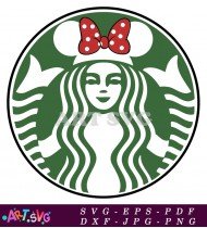 Green Floral Mandala Starbucks Siren Design SVG