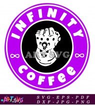 Infinity Coffee White Hand Design SVG