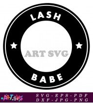 Lash Babe Circle Black and White Design SVG