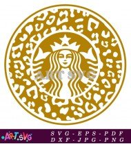 Leopard Print Starbucks Logo Starbucks Mug Design SVG