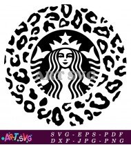 Starbucks Logo With Leopard Print Design SVG