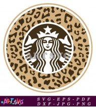 Starbucks Coffee Mug With Leopard Print SVG