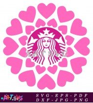 Starbucks Logo With Pink Heart Design SVG 1