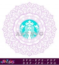 Starbucks Logo With Purple Mandala Pattern SVG