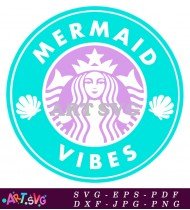 Mermaid Starbucks Coffee Mug Design Template SVG 1