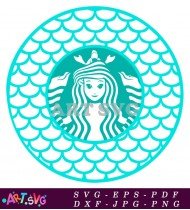 Starbucks Coffee Mug Design Template Mermaid SVG 1