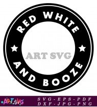 Red And White Booze Circle Logo SVG