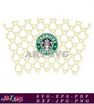 Starbucks Coffee Mickey Mouse Pattern SVG