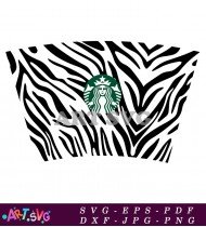 Zebra Print Starbucks Coffee Mug Design SVG