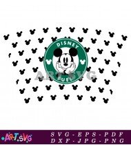 Mickey Mouse Head Pattern With Disney Coffee SVG