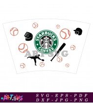 Starbucks Baseball Themed Coffee Cup Printable Design SVG