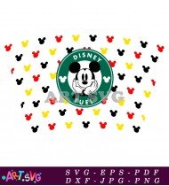 Mickey Mouse Coffee Cup Printable Design Pattern SVG