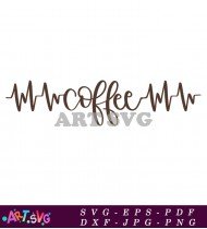 Coffee Heartbeat Pattern Digital Vector Illustration SVG