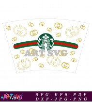 Golden Gucci Starbucks Coffee Cup Vector Design SVG