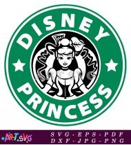 Disney Princess Starbucks Coffee Cup Design SVG 1