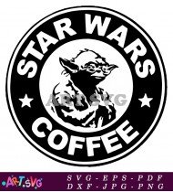 Star Wars Yoda Starbucks Coffee Design SVG